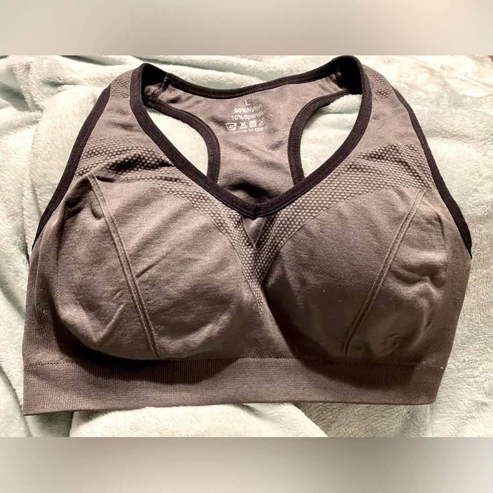 Charcoal gray sports bra NWOT